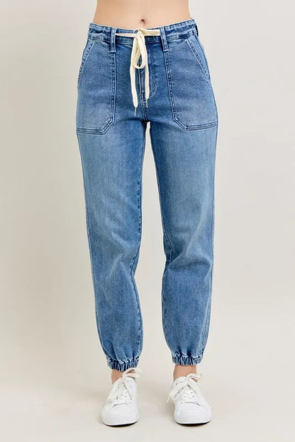 Judy Blue Full Size High Waist Denim Jogger Plus Size MD