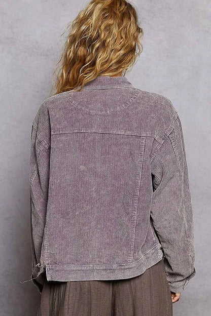 POL Button Down Corduroy Trucker Jacket