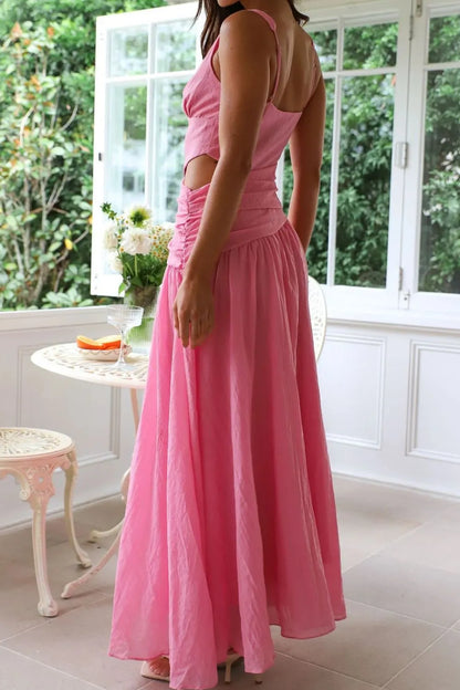 Cutout Back V-Neck Dress