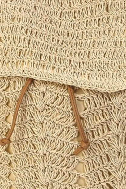 Straw Braided Fashion Backpack