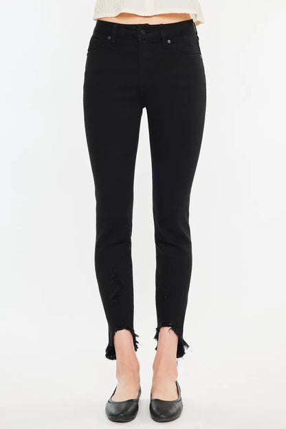 Kancan High Rise Black Ankle Skinny Jeans