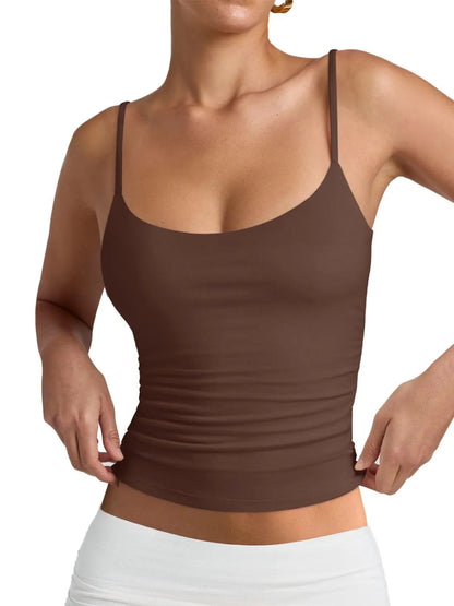 Scoop Neck Cami Brown