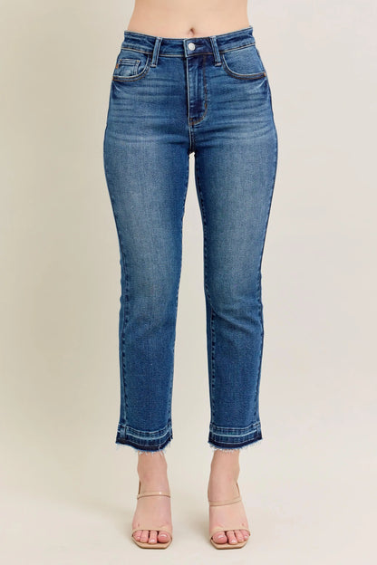 Judy Blue Full Size Hw Vintage Wash Release Hem Kick Flare Jeans Plus Size