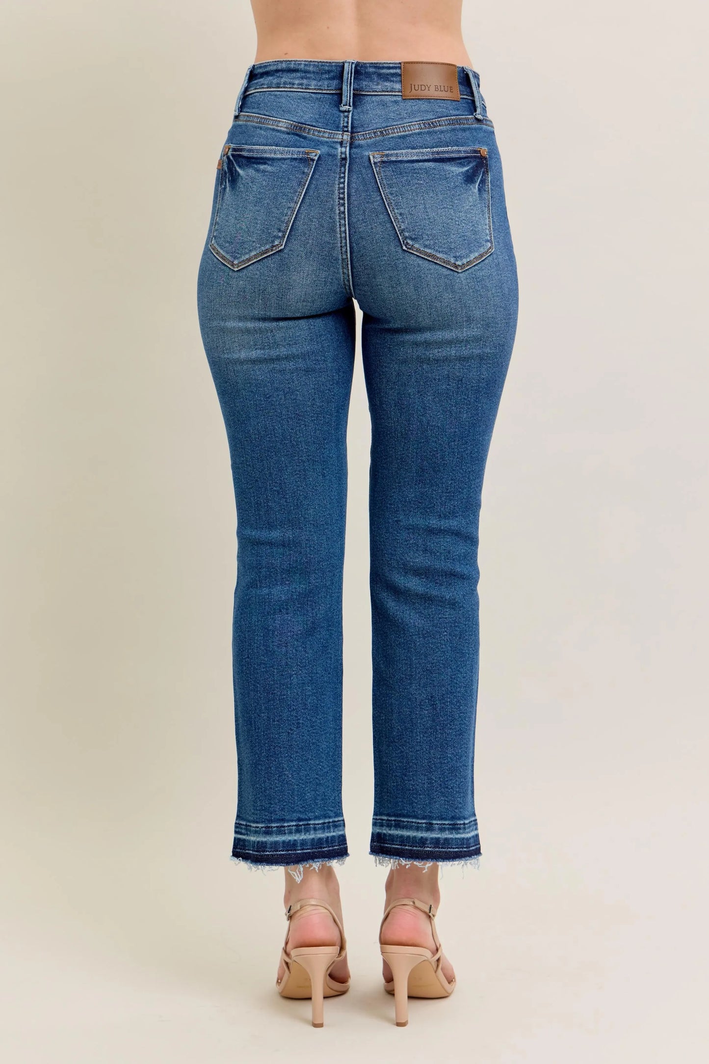 Judy Blue Full Size Hw Vintage Wash Release Hem Kick Flare Jeans Plus Size
