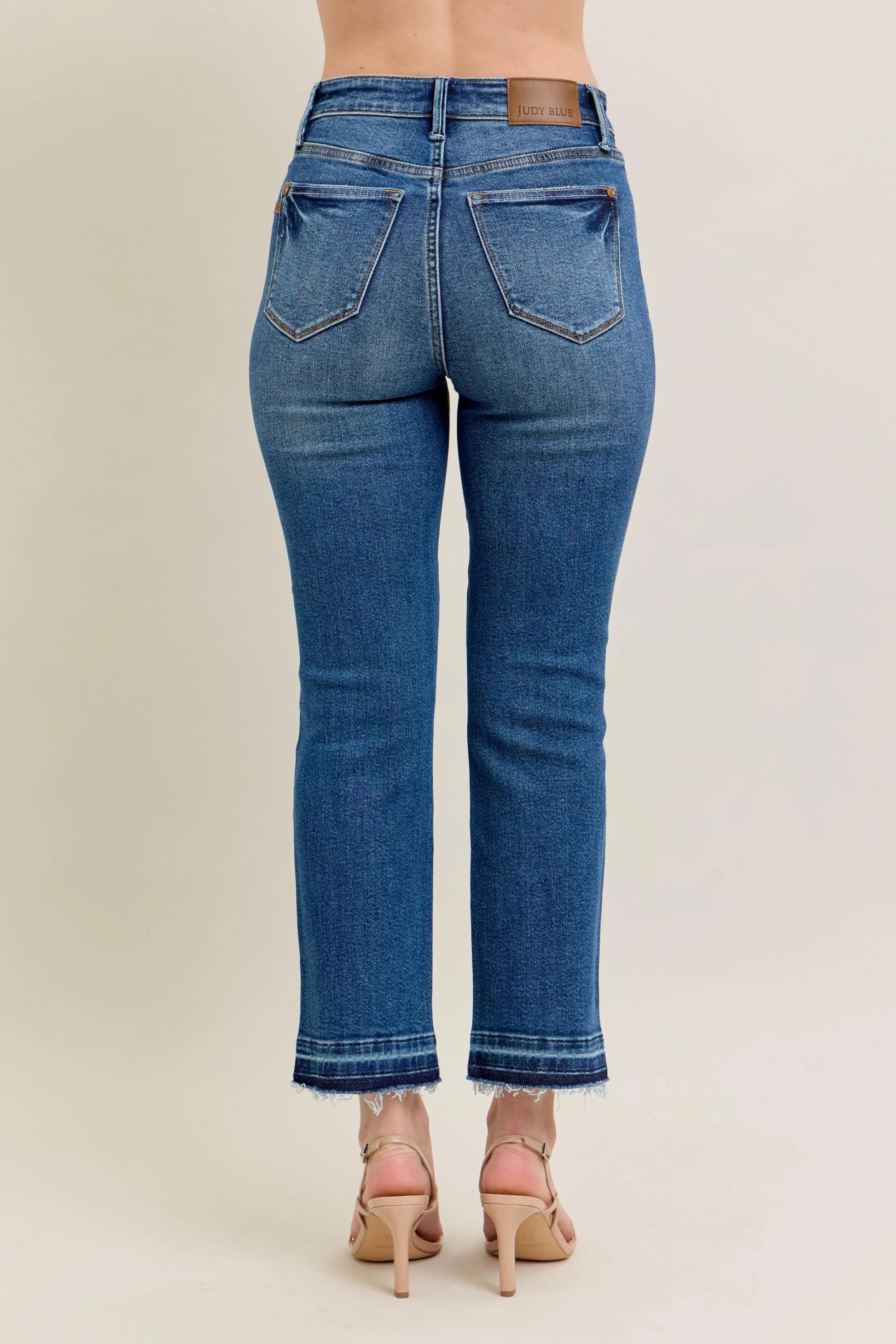 Judy Blue Full Size Hw Vintage Wash Release Hem Kick Flare Jeans Plus Size