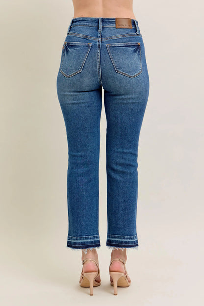 Judy Blue Full Size Hw Vintage Wash Release Hem Kick Flare Jeans Plus Size