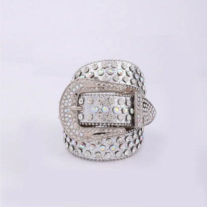 PU Leather Rhinestone Belt