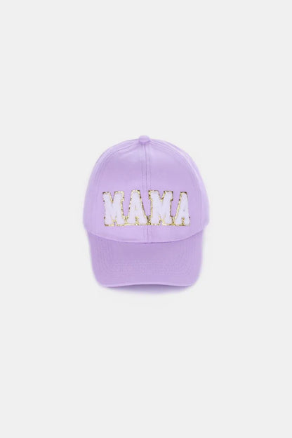 MAMA Chenille Patch Baseball Cap Lavender One Size