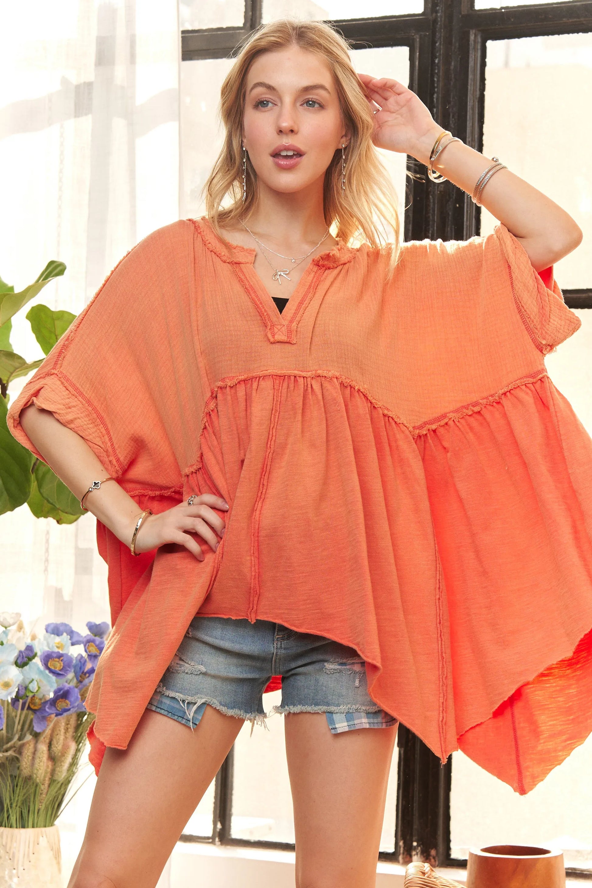 ADORA Oversized Mineral Washed Flare Top