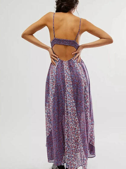 Floral V-Neck Maxi Cami Dress