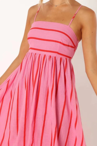 Striped Square Neck Cami Dress