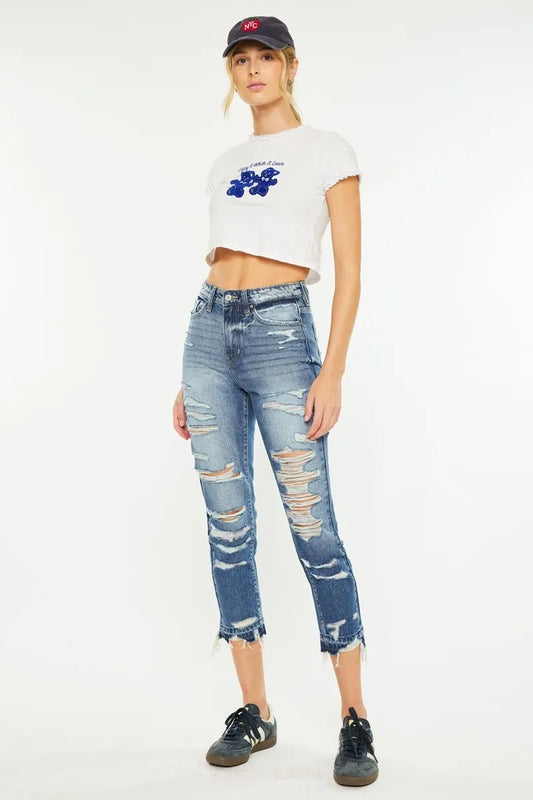 Kancan Distressed High Rise Skinny Jeans MEDIUM