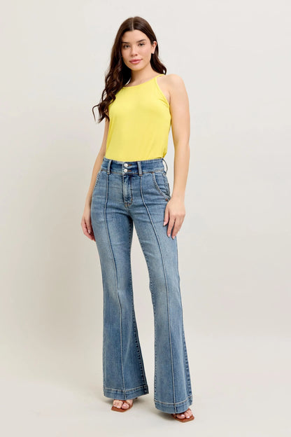 Judy Blue Full Size High-Waist Flare Denim Jeans with Front Seam Detail Plus Size