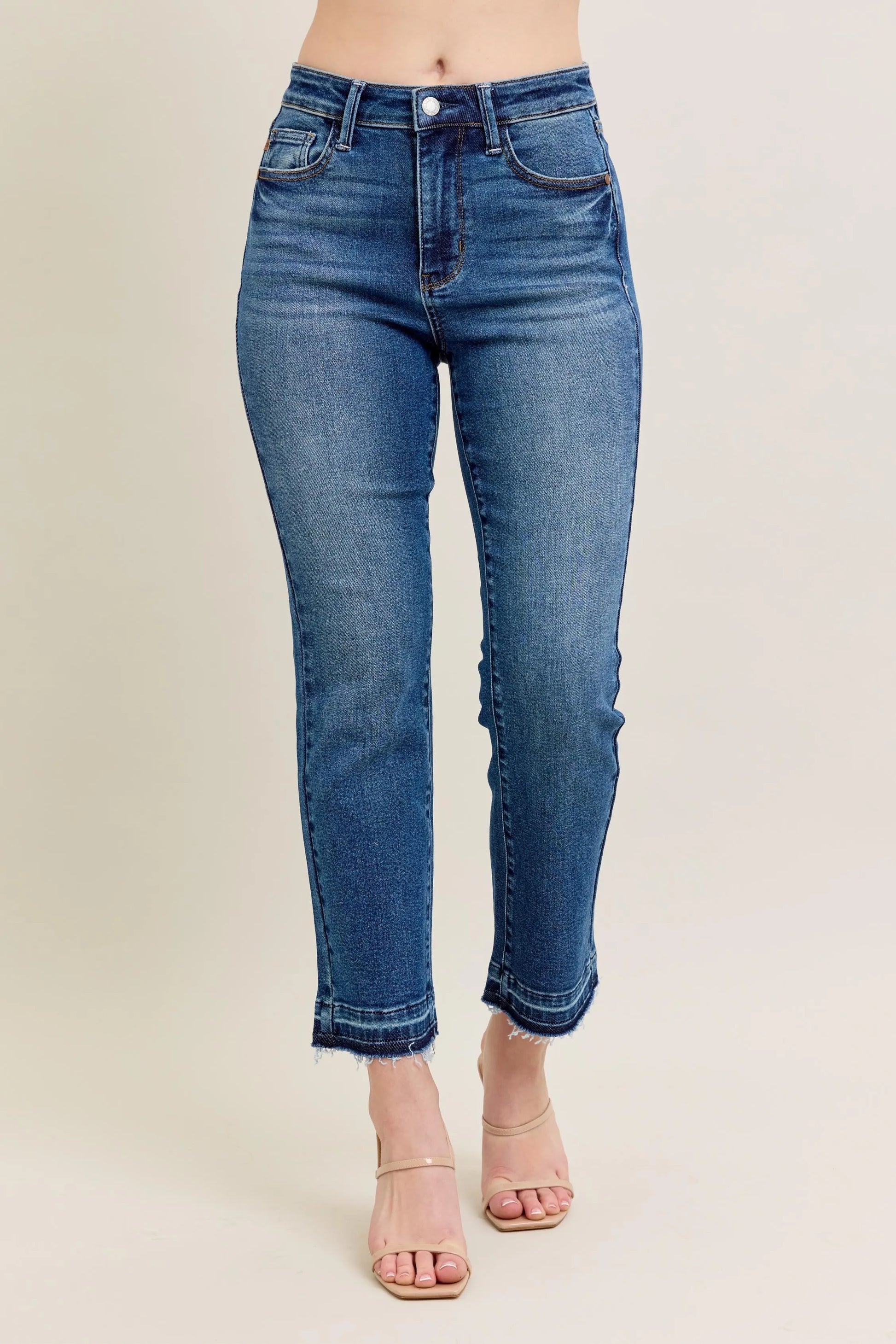 Judy Blue Full Size Hw Vintage Wash Release Hem Kick Flare Jeans Plus Size MD