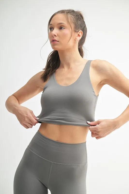 MONO B Venice Cloud Light U-back Active Tank NEW PEWTER