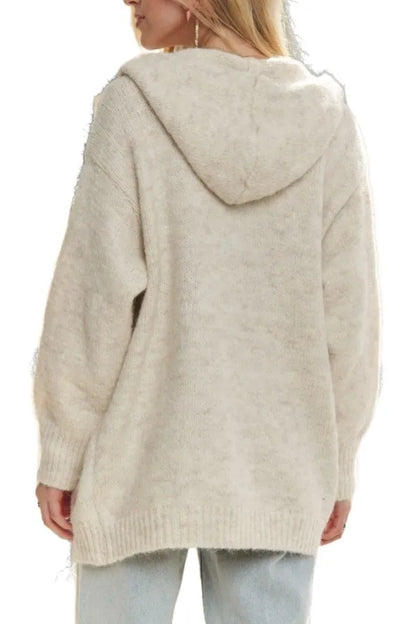 ADORA Oversize Hoodie Cardigan with Button Down