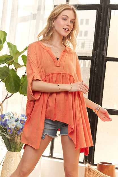 ADORA Oversized Mineral Washed Flare Top