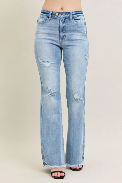 Judy Blue Full Size Hw Flare Jeans W/ Shield Pockets Plus Size LT