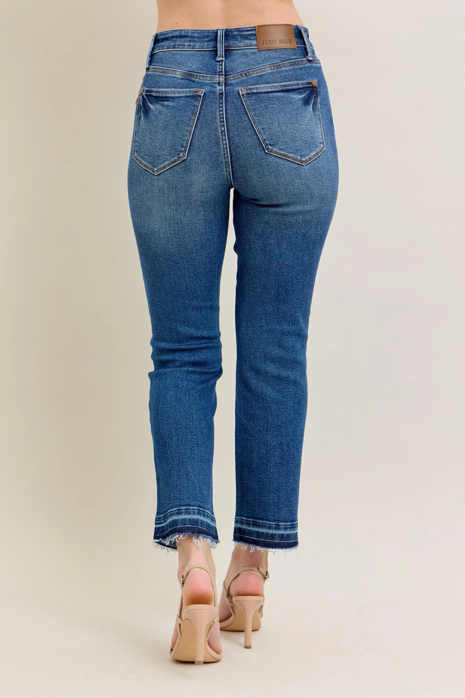 Judy Blue Full Size Hw Vintage Wash Release Hem Kick Flare Jeans Plus Size