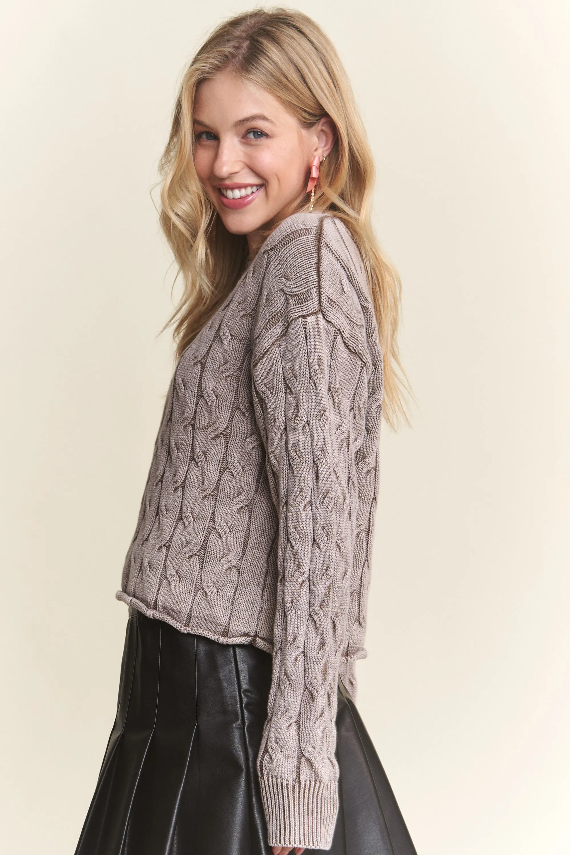 ADORA Cut Edge Detail Mineral Washed Sweater