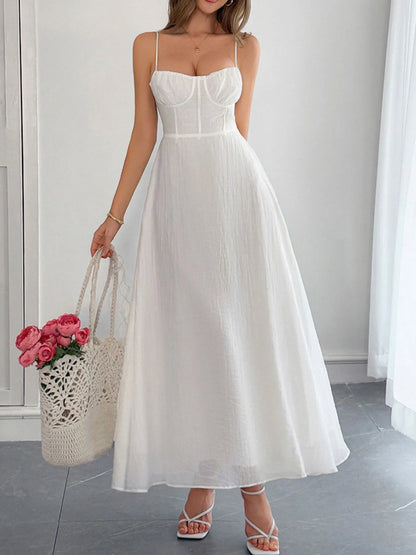 Sweetheart Neck Cami Dress White